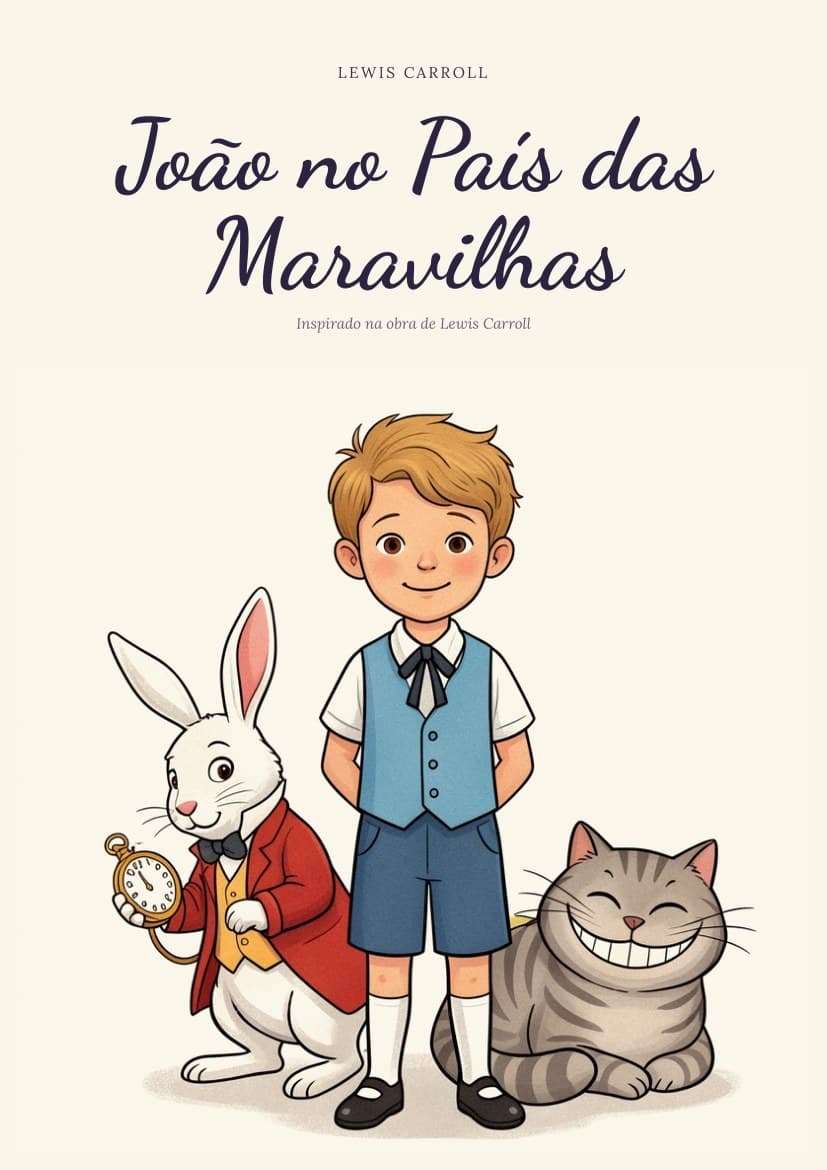 Capa do livro Alice no País das Maravilhas personalizado