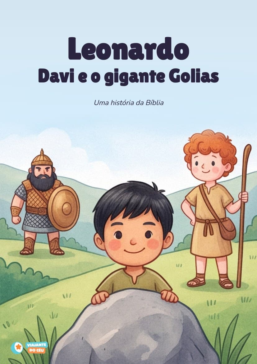 Capa do livro Davi e o gigante Golias personalizado