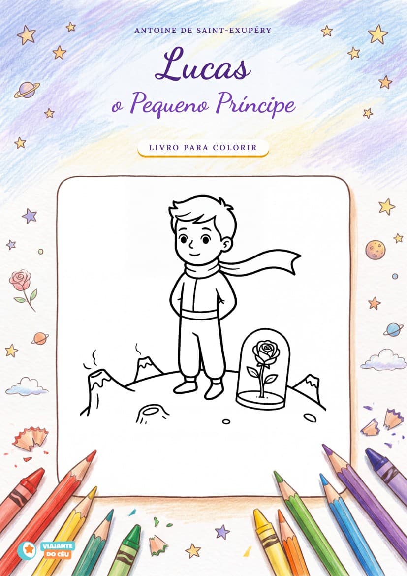 Capa do livro O Pequeno Príncipe para colorir personalizado