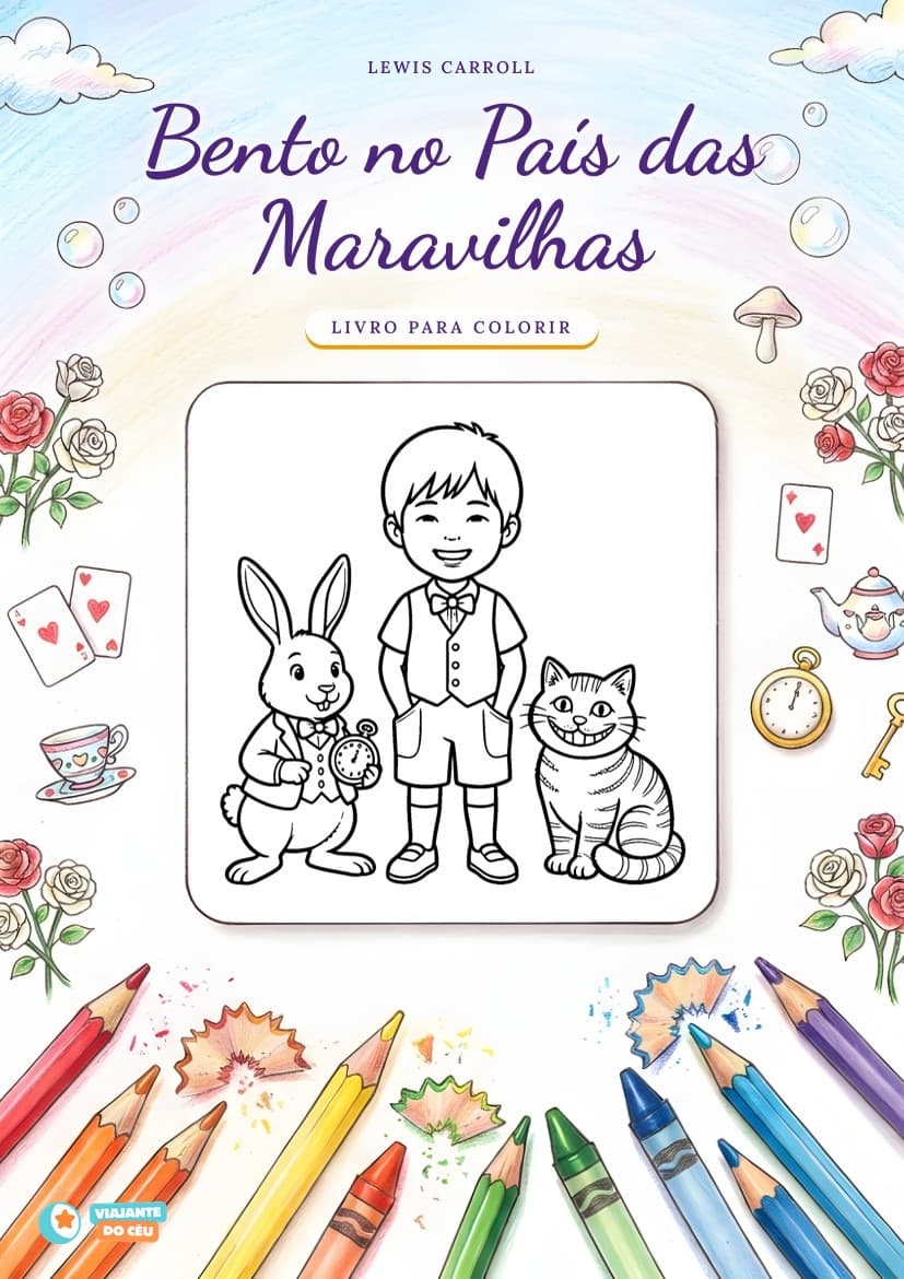 Capa de Alice no País das Maravilhas para colorir