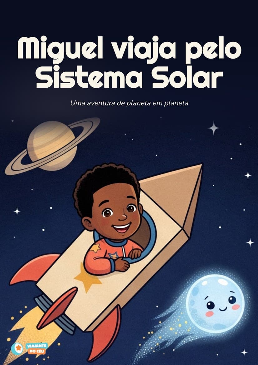 Capa do livro Viagem pelo Sistema Solar personalizado