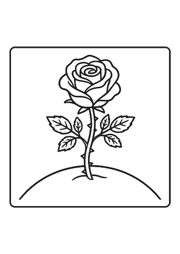 Desenho de A rosa para colorir
